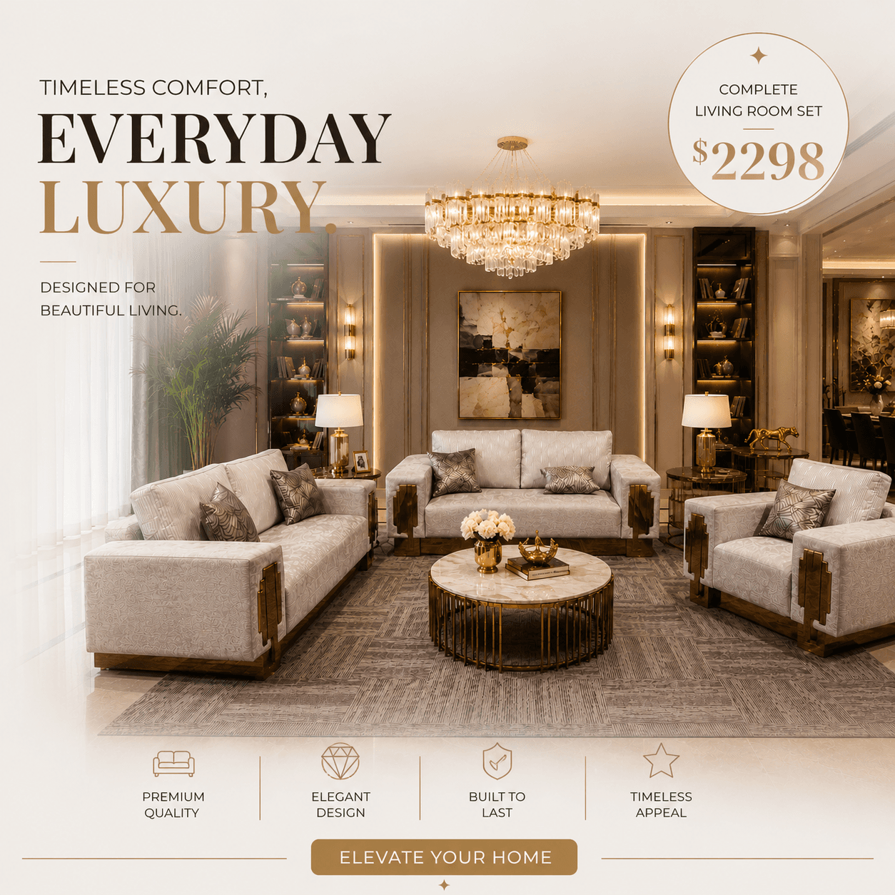 COMPLETE LIVING ROOM SET - Call for pricing