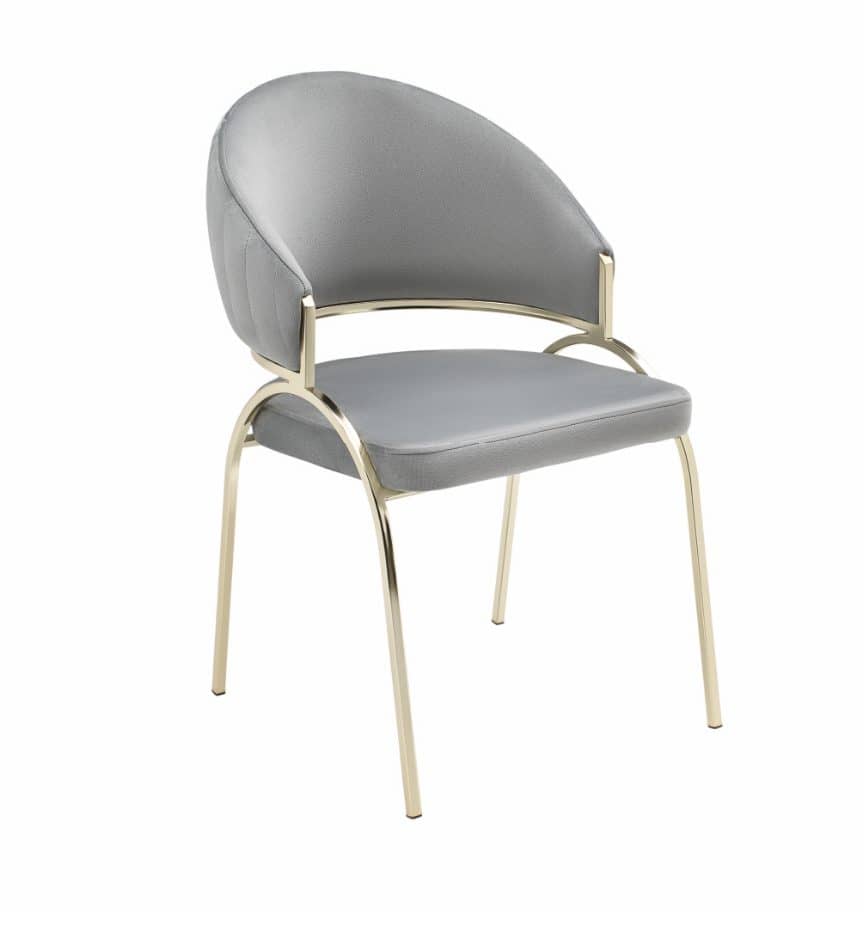 Ruby Gold Legs - Grey — Dining Chair | Trendz Furniture