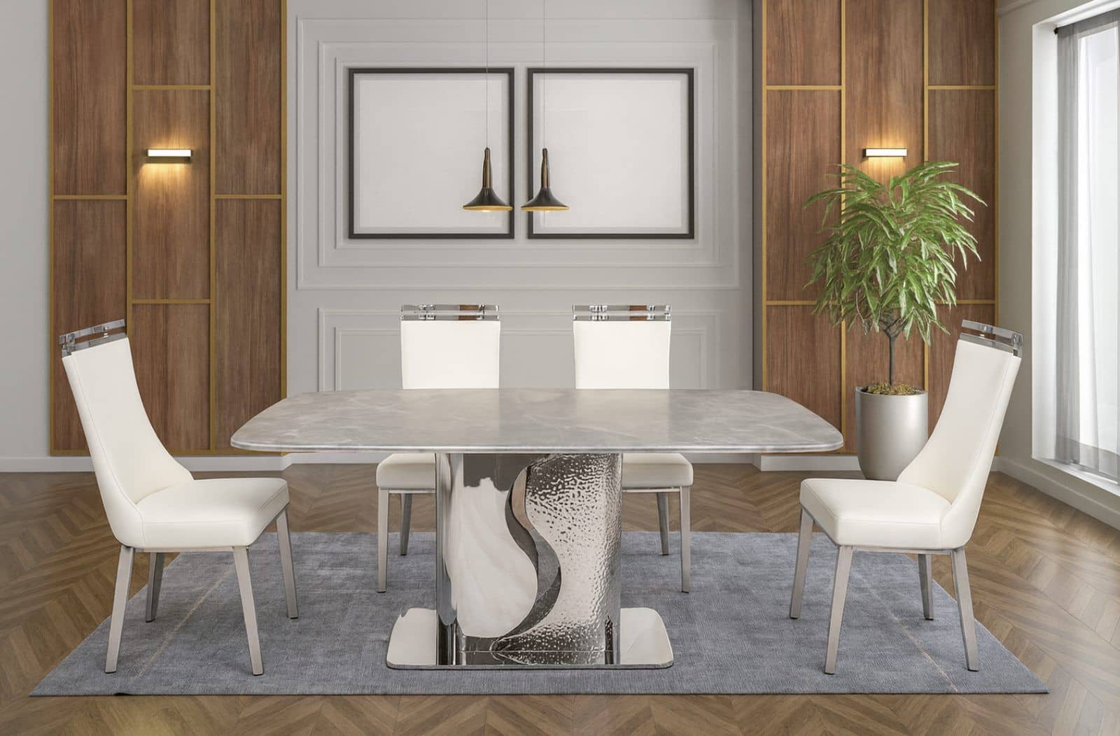 Rex & Capri Modern Dining Set (c) — Dining Table | Trendz Furniture