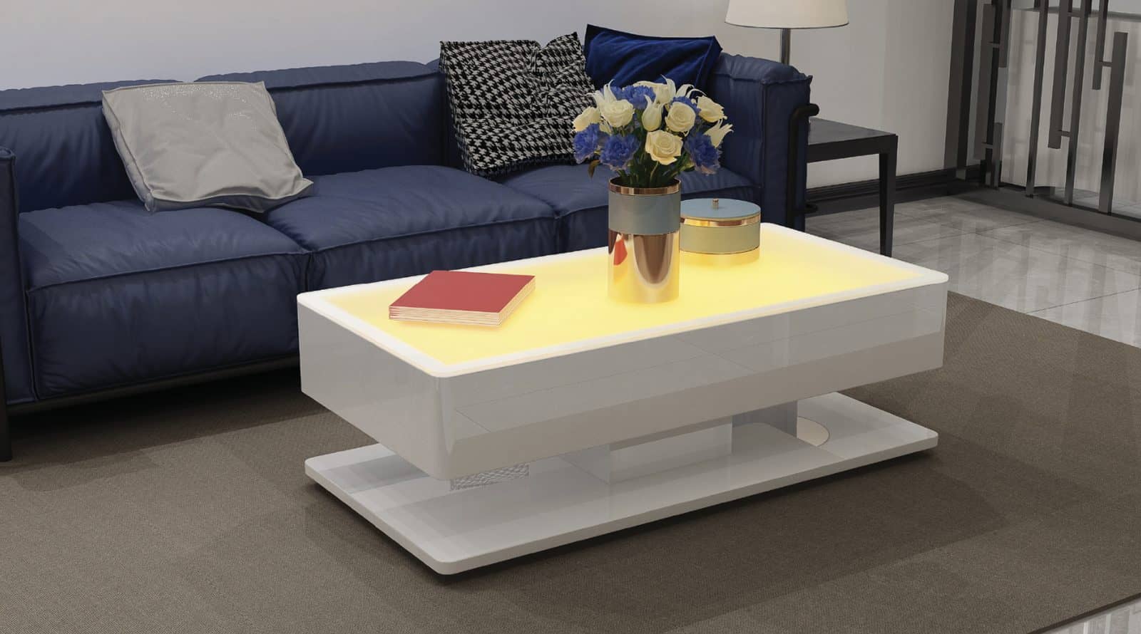 Emma Glass White — Coffee Table | Trendz Furniture