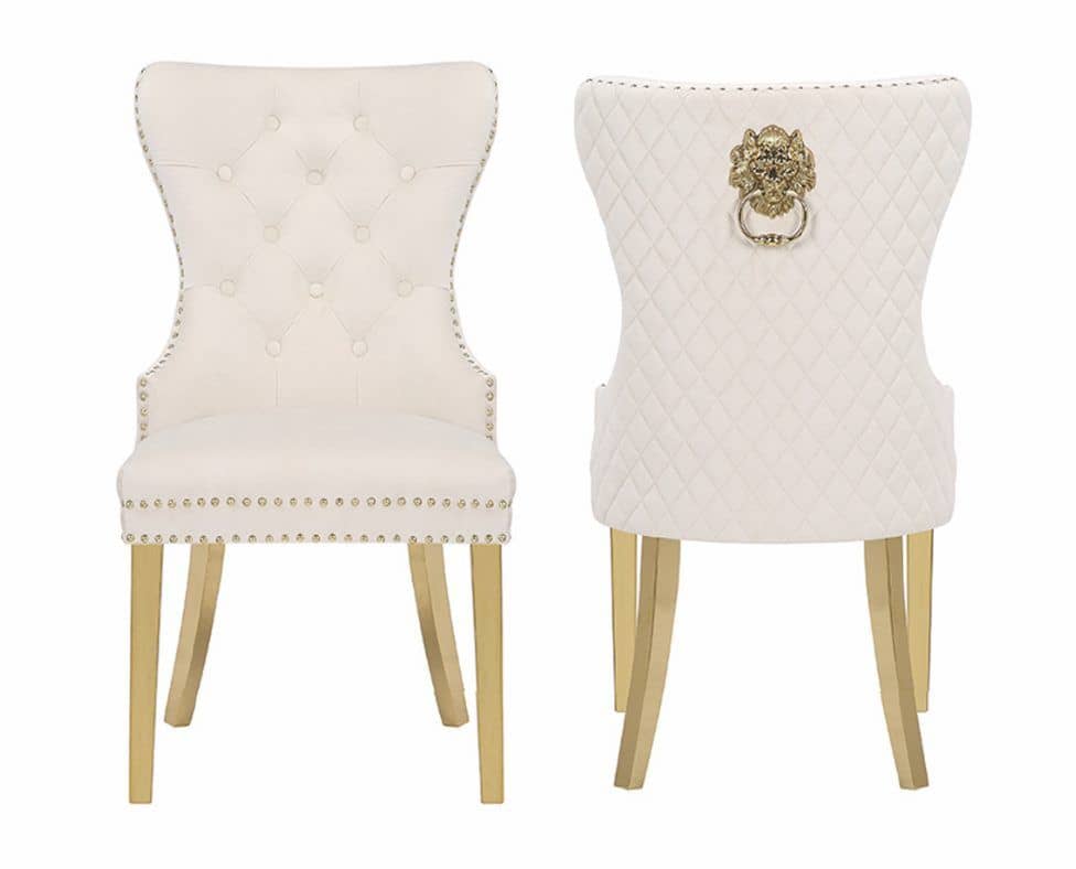 Simba Gold Legs - Beige — Dining Chair | Trendz Furniture