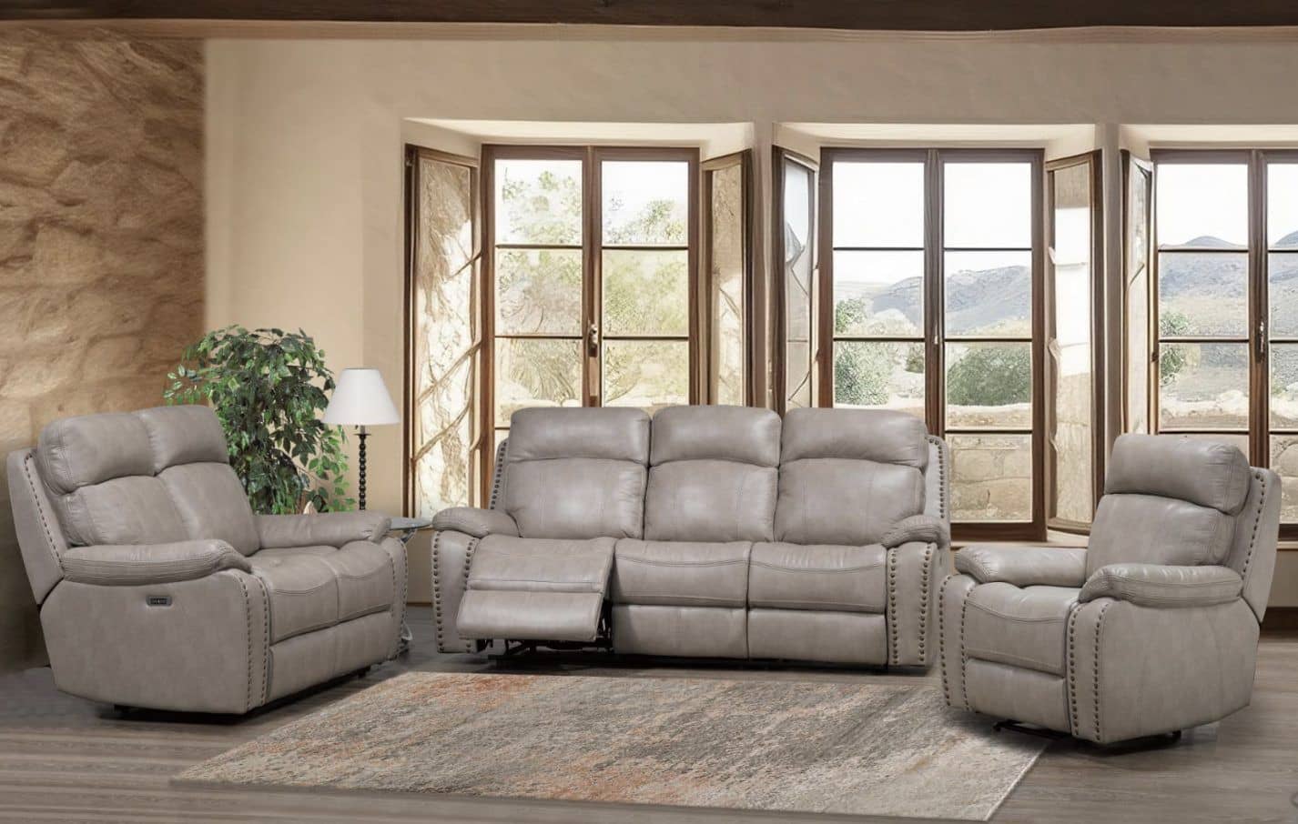 Boomer Stone — Recliner Sofa | Trendz Furniture