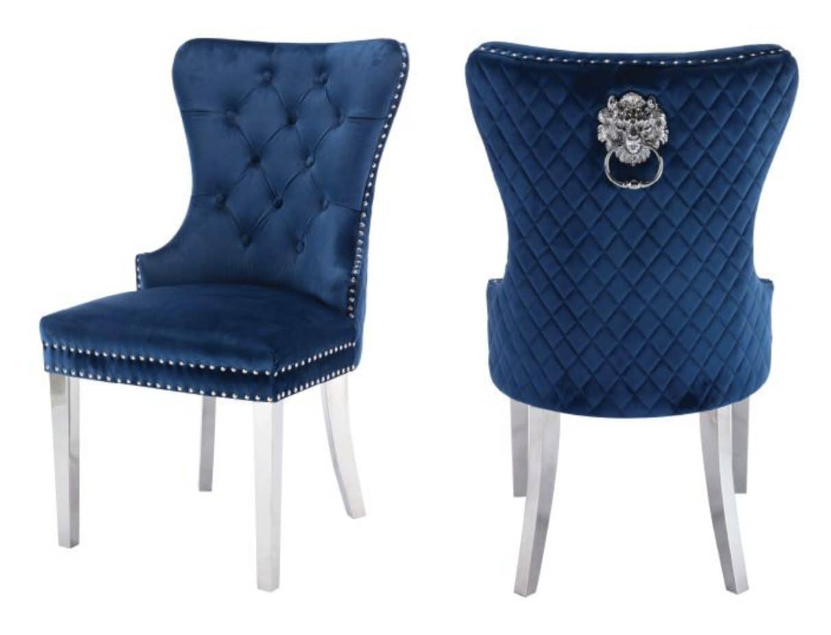 Simba Silver Legs - Navy — Dining Chair | Trendz Furniture