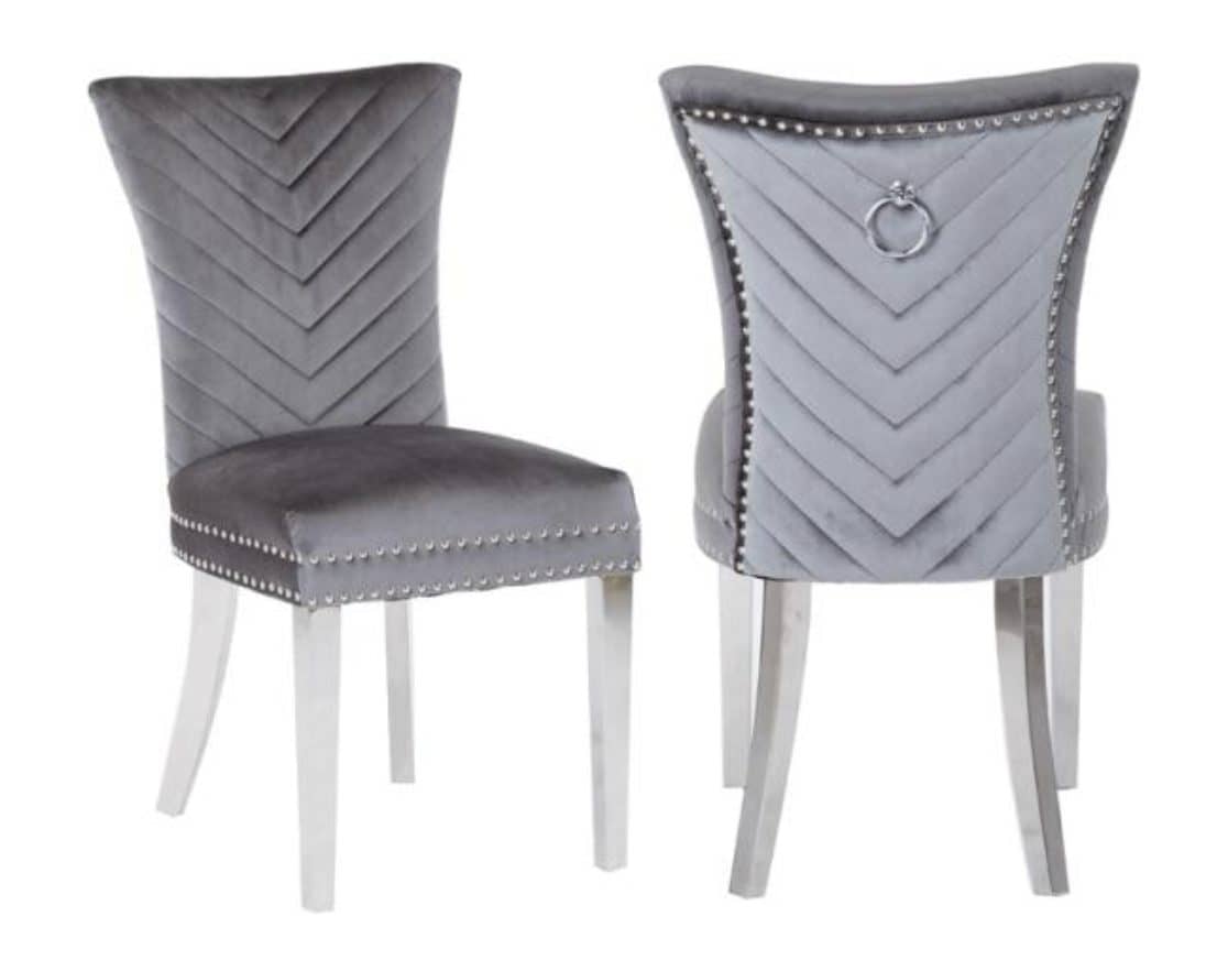 Eva Silver Legs - Light Grey — Dining Chair | Trendz Furniture