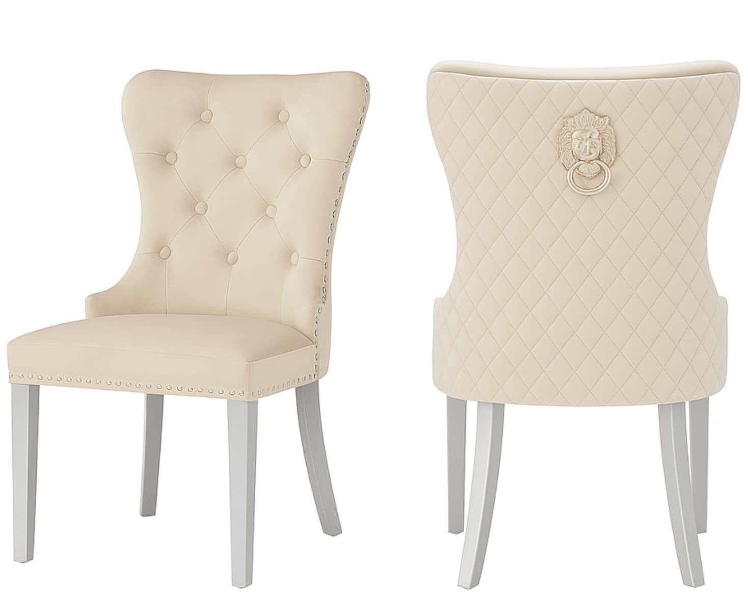 Simba Silver Legs - Beige — Dining Chair | Trendz Furniture