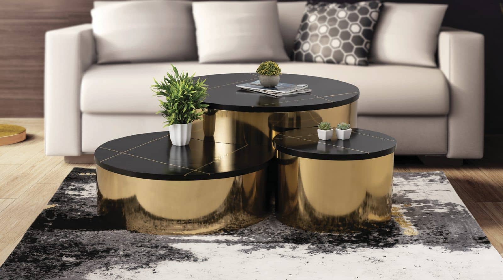 Coffee End Table Gold — Coffee Table | Trendz Furniture