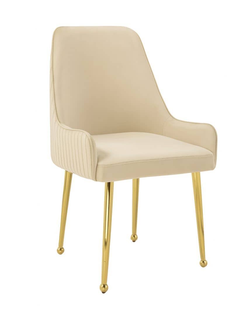 Jade Gold Legs - Beige — Dining Chair | Trendz Furniture