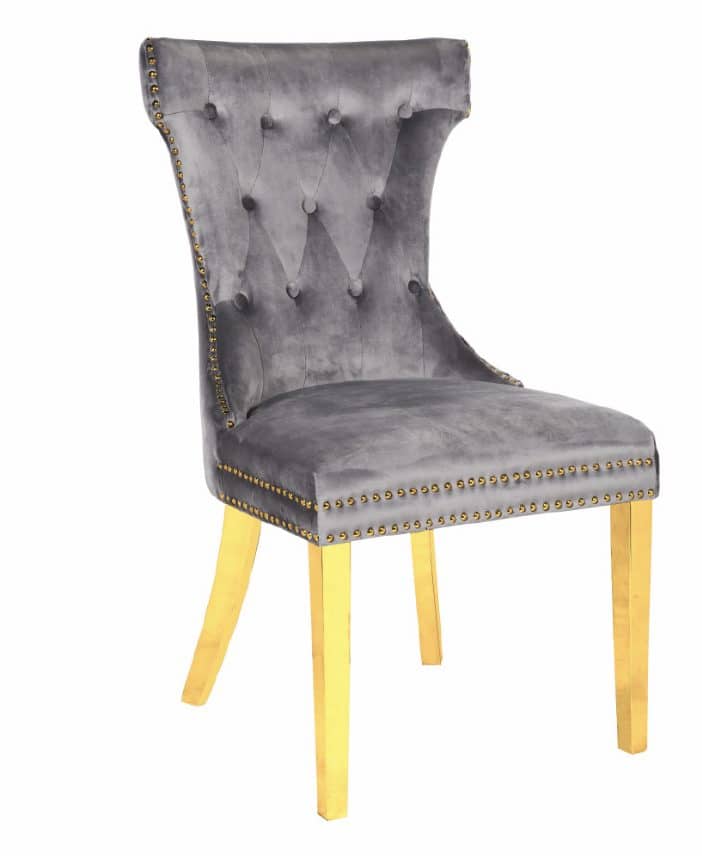 Rita Gold Legs - Light Grey — Dining Chair | Trendz Furniture