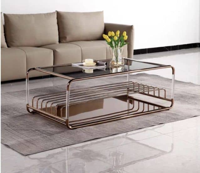 Oliver Glass Chrome — Coffee Table | Trendz Furniture