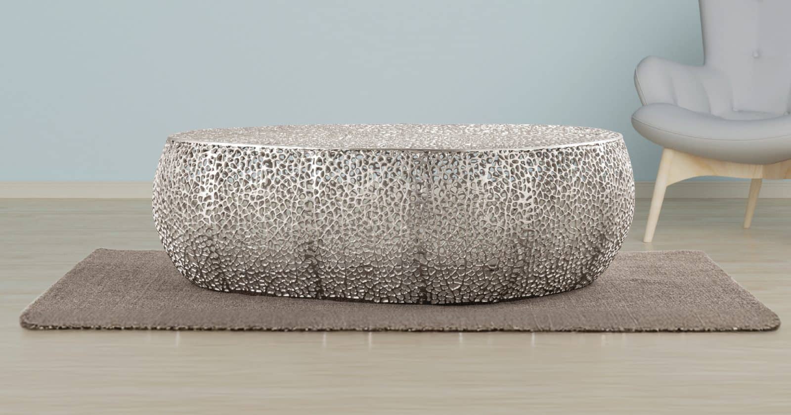50- Oval Silver — Coffee Table | Trendz Furniture