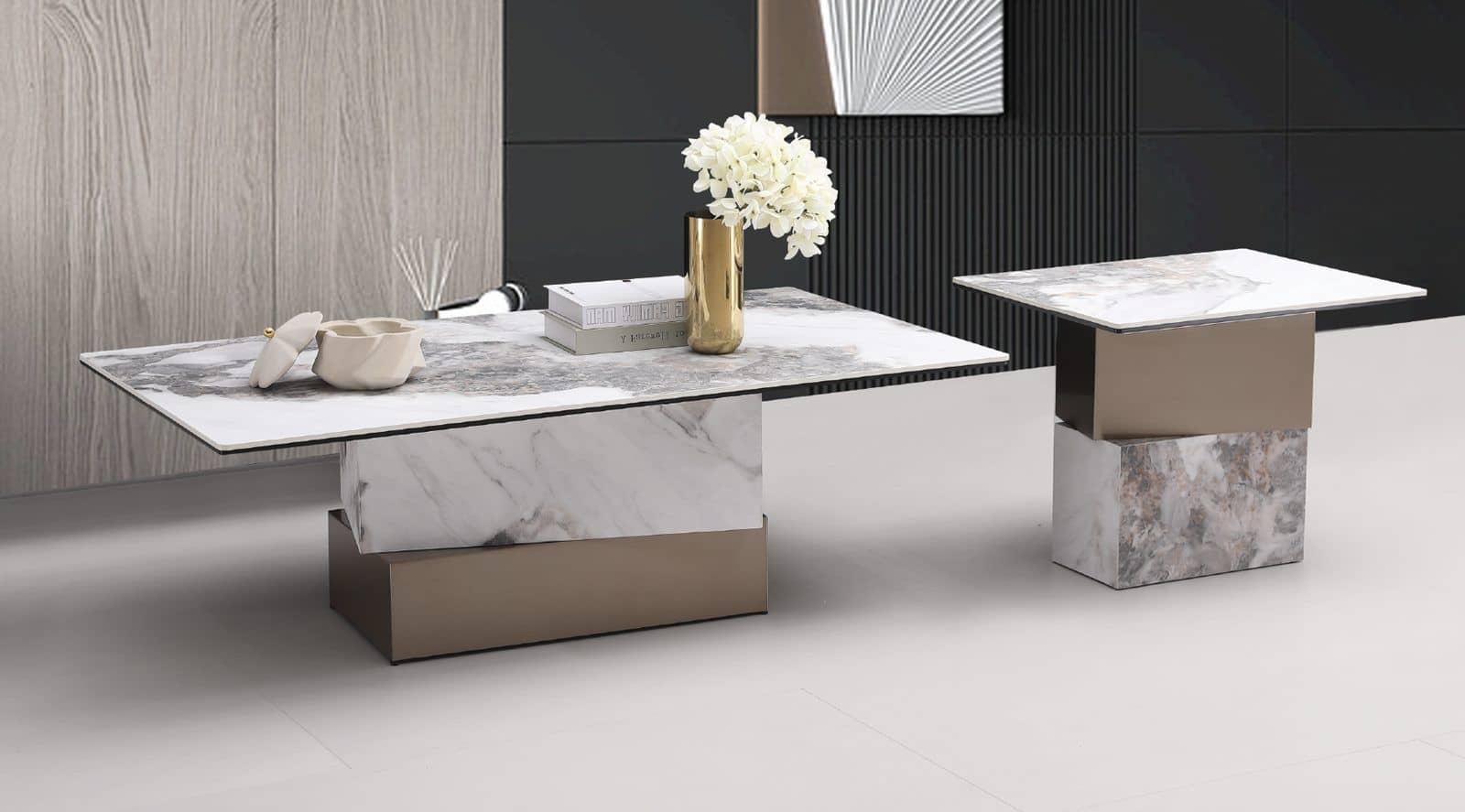 Tasma Marble Brass — Coffee Table | Trendz Furniture