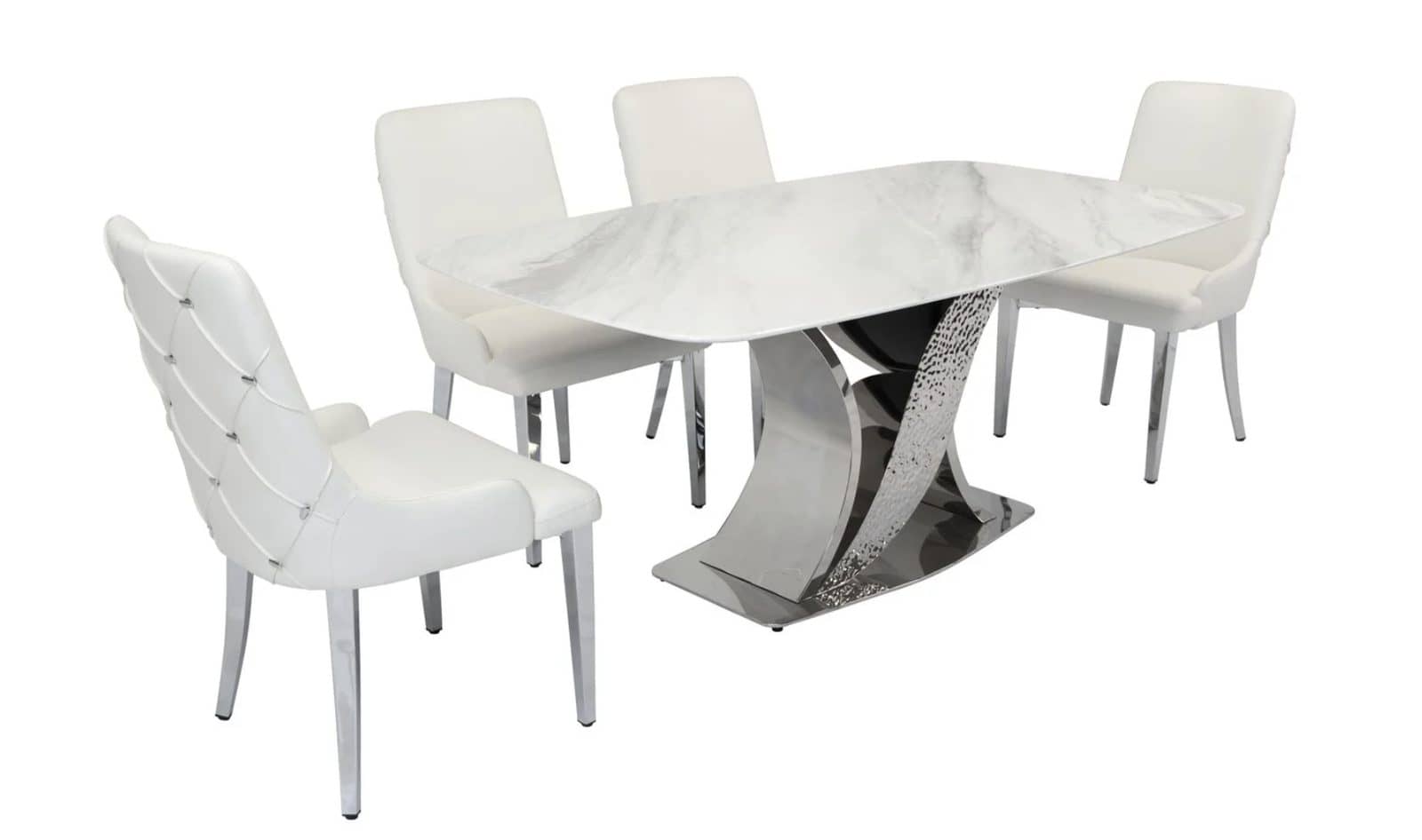 Orchid & Bianca Modern Glamour Dining Set (c) — Dining Table | Trendz Furniture