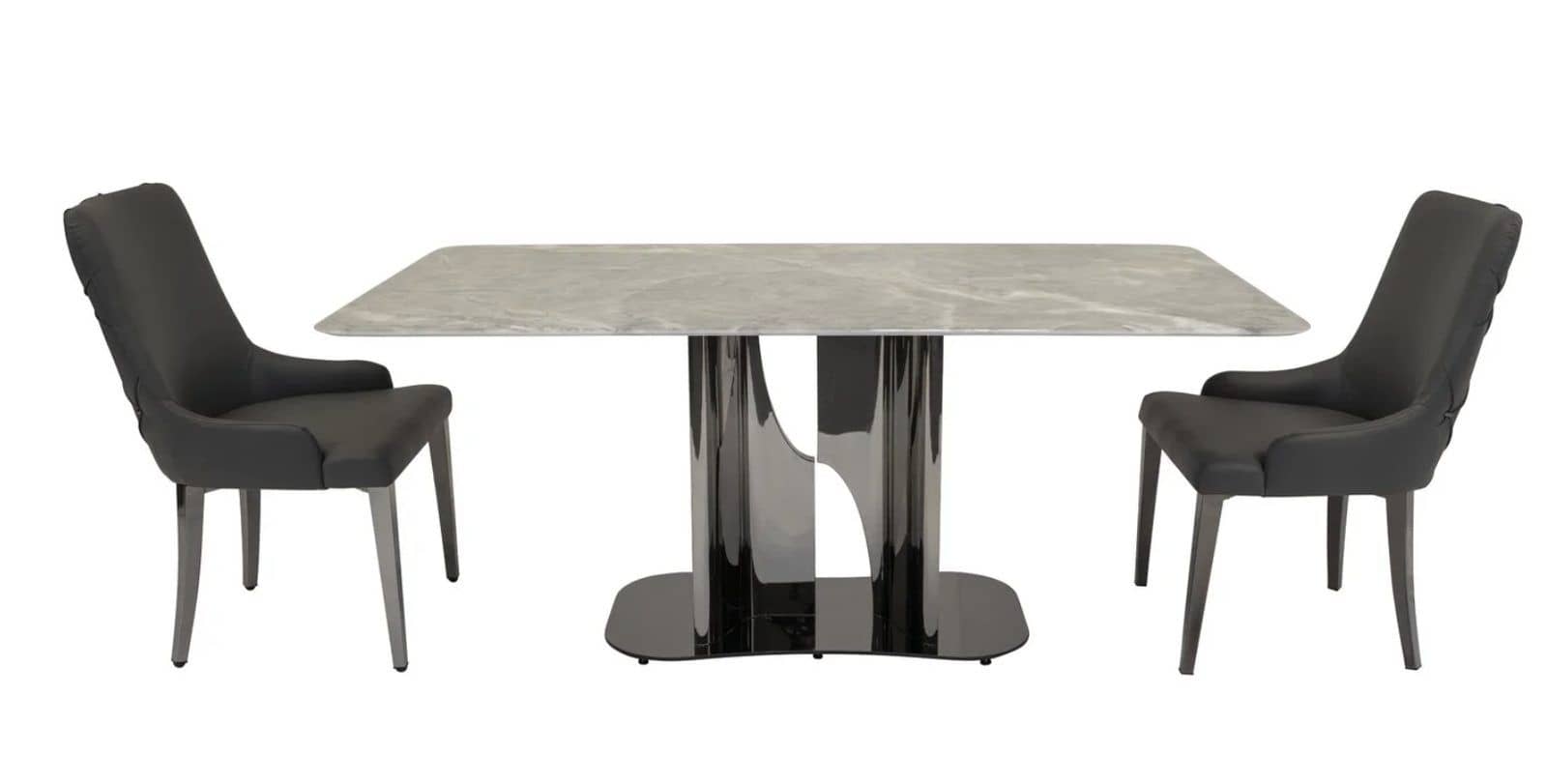 Osaka & Bianca Black-nickel Dining Set (c) — Dining Table | Trendz Furniture