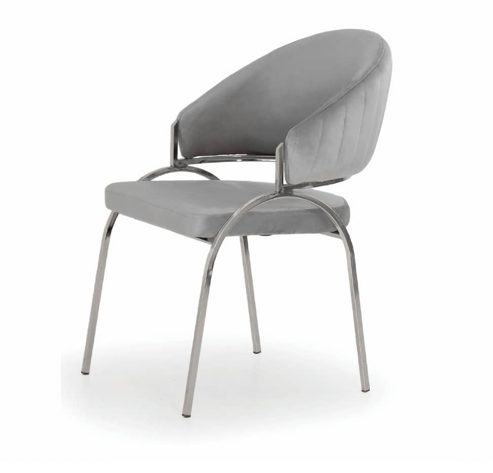 Ruby Silver Legs - Grey — Dining Chair | Trendz Furniture