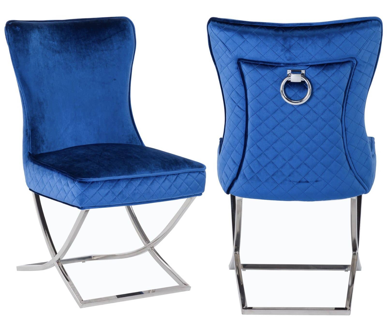 Janet Silver Legs - Navy — Dining Chair | Trendz Furniture