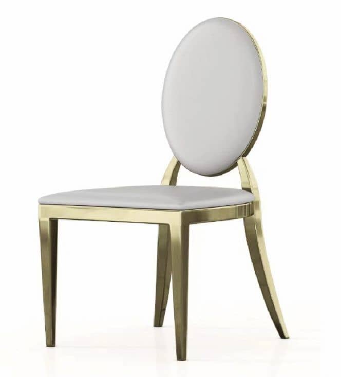 Eshter Gold Legs - Pu Cream — Dining Chair | Trendz Furniture