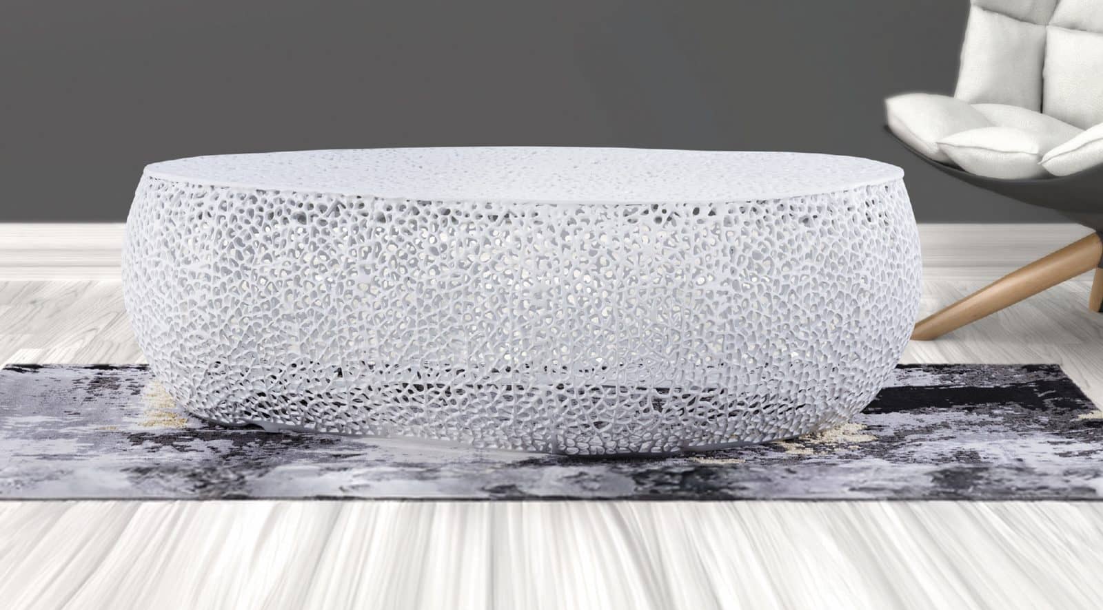 50- Oval White — Coffee Table | Trendz Furniture