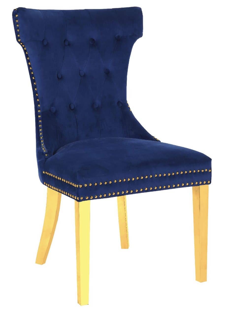 Rita Gold Legs - Navy — Dining Chair | Trendz Furniture