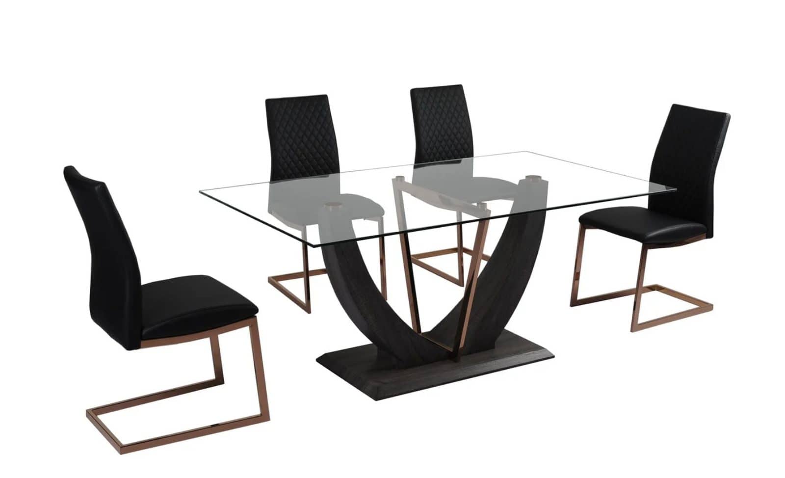 Norway & Askar Rose Gold Dining Set (c) — Dining Table | Trendz Furniture