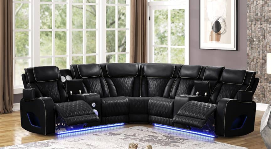 Fortuner Black — Sectional Sofa | Trendz Furniture