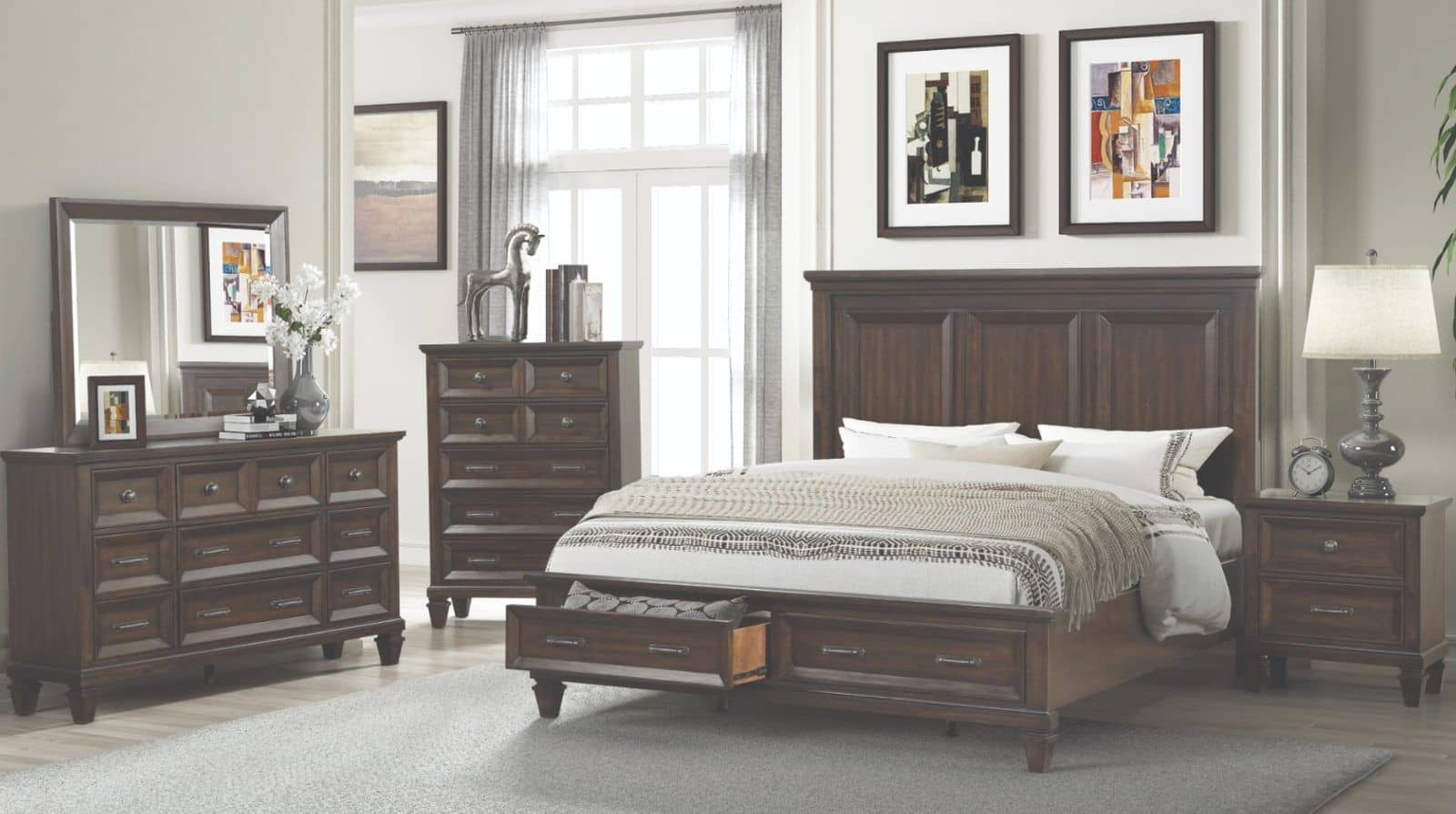 Hamilton Walnut — Bed Set | Trendz Furniture