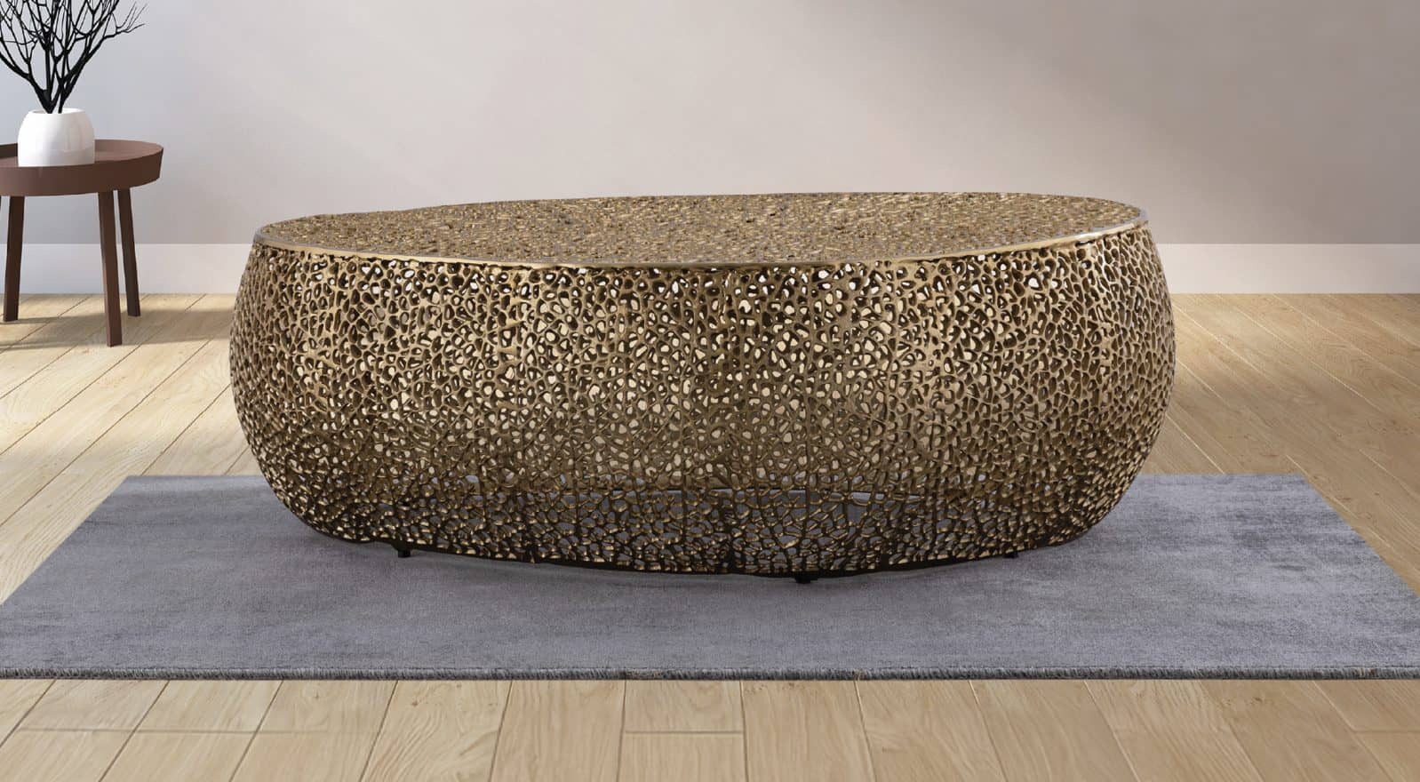 50- Oval Gold — Coffee Table | Trendz Furniture
