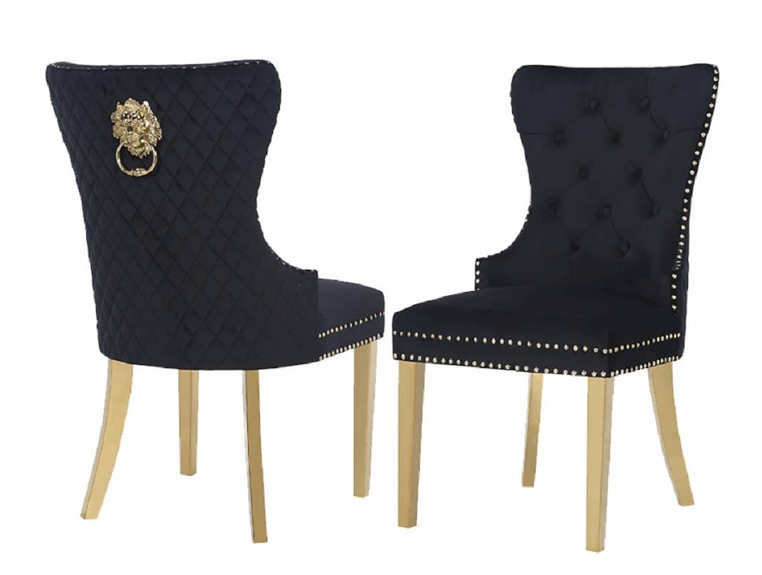 Simba Gold Legs - Black — Dining Chair | Trendz Furniture