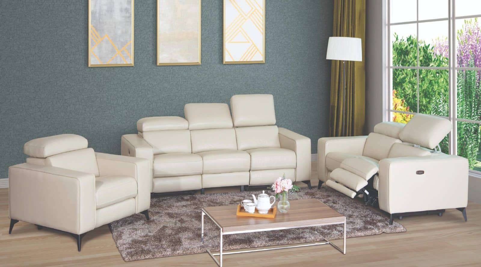 Amiya Beige — Recliner Sofa | Trendz Furniture