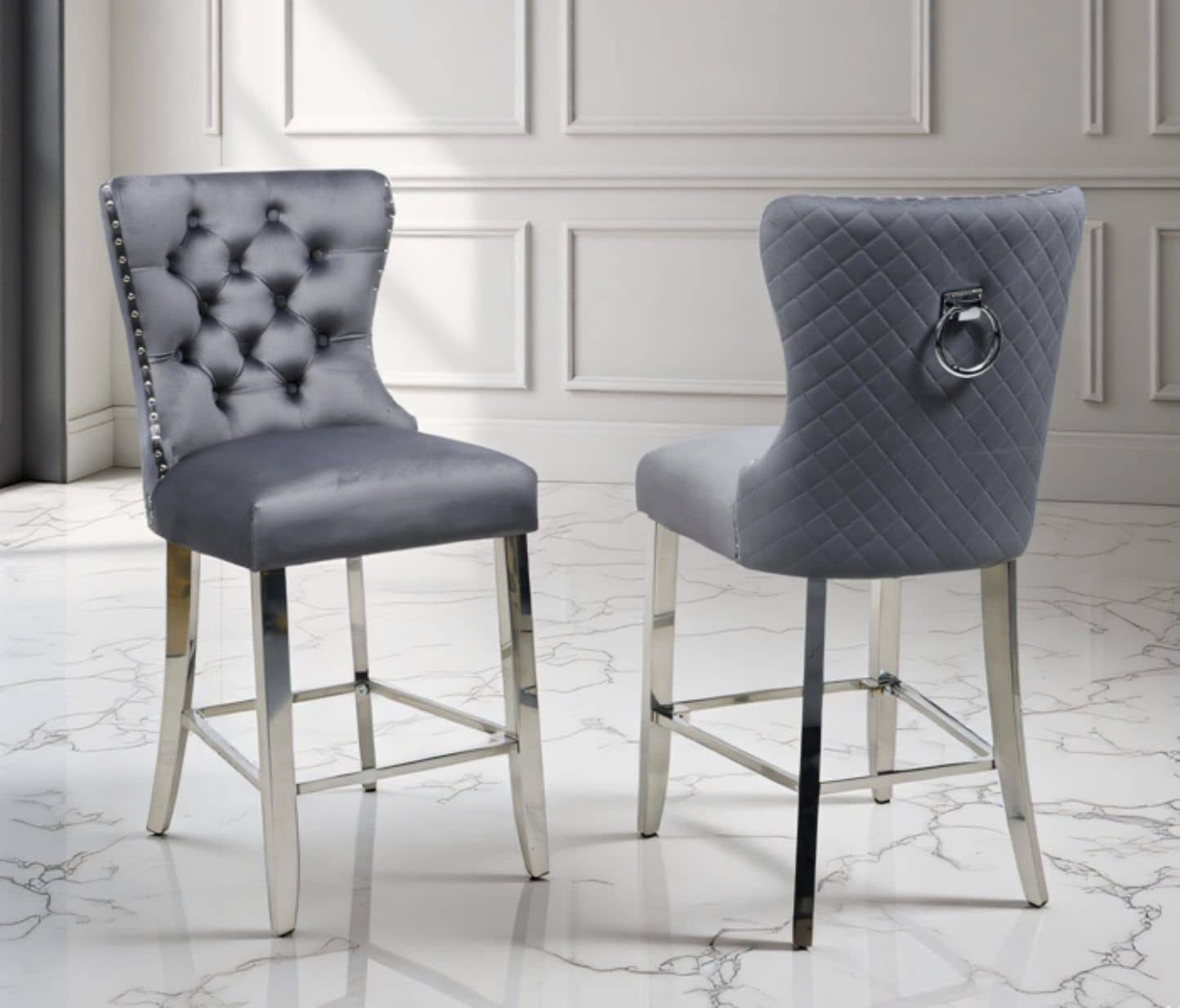 Erin Silver Legs - Dark Grey — Dining Chair | Trendz Furniture