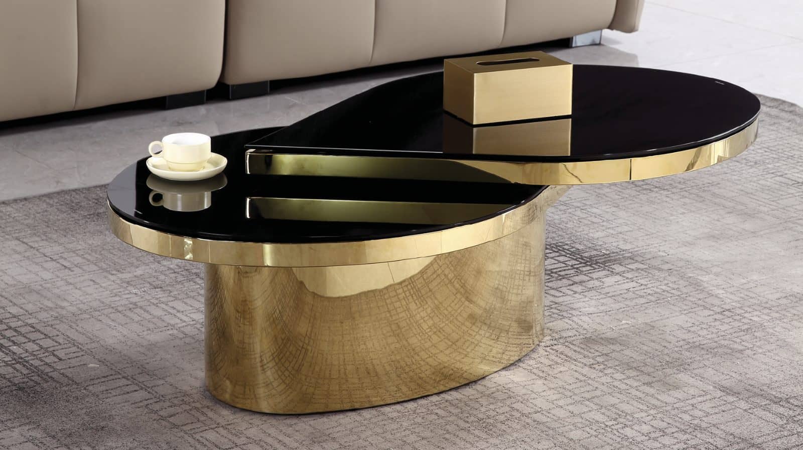 Willy Glass Gold — Coffee Table | Trendz Furniture