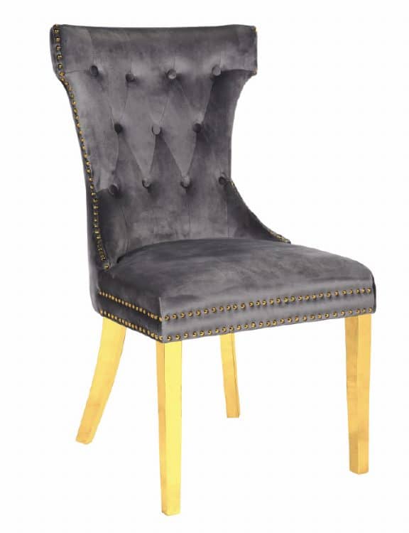Rita Gold Legs - Dark Grey — Dining Chair | Trendz Furniture
