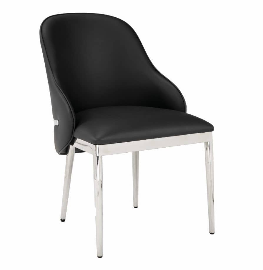 Venus Silver Legs - Black — Dining Chair | Trendz Furniture