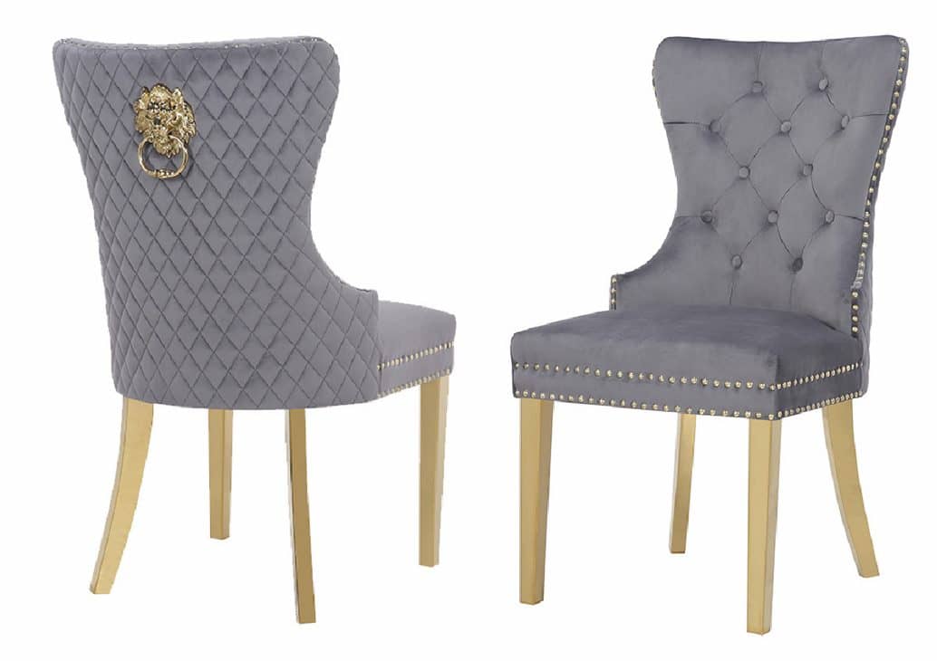 Simba Gold Legs - Dark Grey — Dining Chair | Trendz Furniture