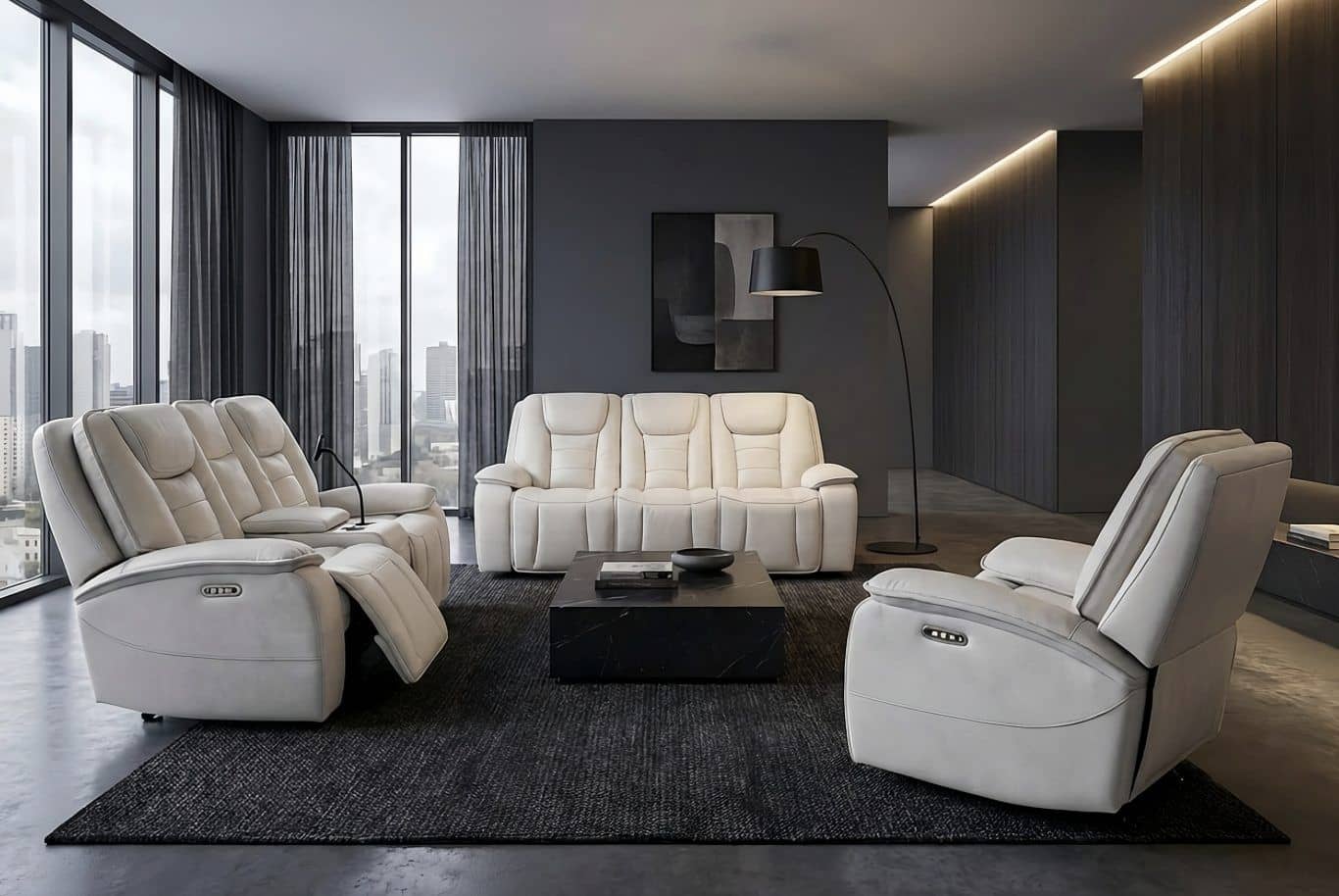 Henessey Bone — Recliner Sofa | Trendz Furniture