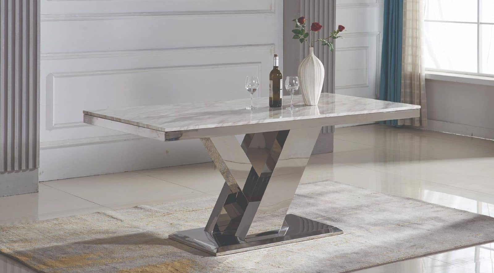 Maya Chrome - D146ot — Dining Table | Trendz Furniture