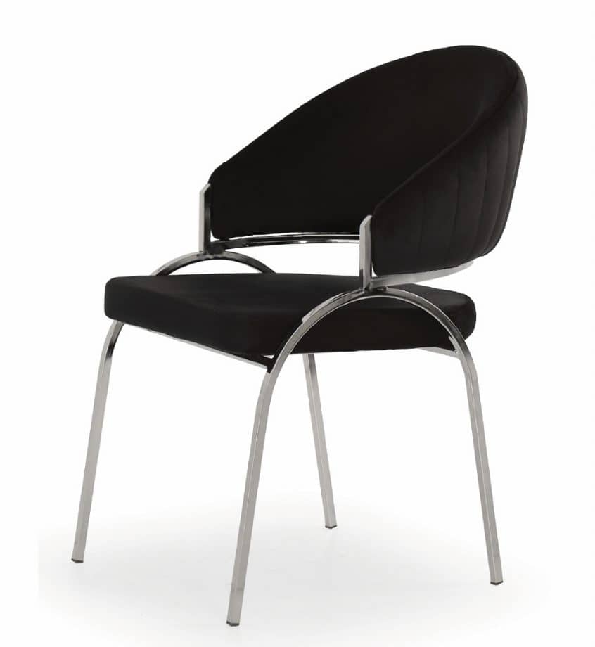 Ruby Silver Legs - Black — Dining Chair | Trendz Furniture