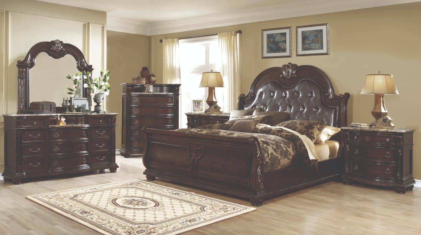 Roma Dark Walnut — Bed Set | Trendz Furniture